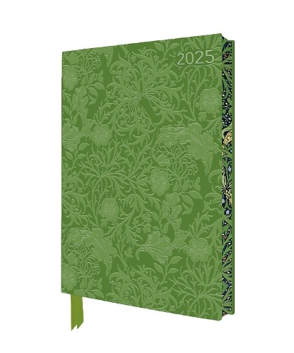 William Morris: Seaweed 2025 Artisan Art Vegan Leather Diary Planner - Page to View with Notes