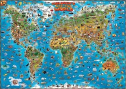 World children's map wall map laminated