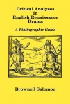CRITICAL ANALYSES ENGLISH RENAISSANCE DRAMA