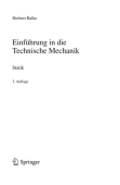 Einfuhrung in die Technische Mechanik