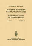 Modern Methods of Plant Analysis / Moderne Methoden der Pflanzenanalyse