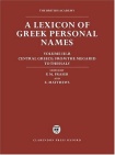 Lexicon of Greek Personal Names: Volume III.B: Central Greece: From the Megarid to Thessaly
