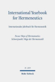 International Yearbook for Hermeneutics/Internationales Jahrbuch fur Hermeneutik