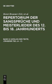 Katalog Der Texte. Jungerer Teil (a - C)
