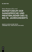 Katalog Der Texte. Jungerer Teil. Hans Sachs (1701-3400)