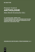 Anthologie, VI, Anthologie. Herrn von Hoffmannswaldau und andrer Deutschen auserlesener und biĂźher ungedruckter Gedichte. Sechster Theil
