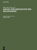 Archiv fur Geschichte des Buchwesens, Band 26, Archiv fur Geschichte des Buchwesens (1986)