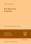 Werke Notkers des Deutschen, Band 7, Die kleineren Schriften
