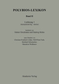 Polybios-Lexikon, Band II, Lieferung 1