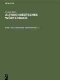 Einleitung. Wortfamilien A - L