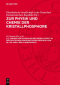 Tagung Der Physikalischen Gesellschaft in Der Deutschen Demokratischen Republik Vom 26.-29. April 1959 in Greifswald