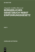 Burgerliches Gesetzbuch Nebst Einfuhrungsgesetz