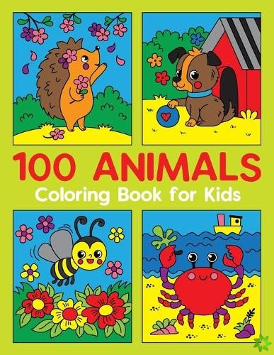100 ANIMALS Coloring Book for Kids