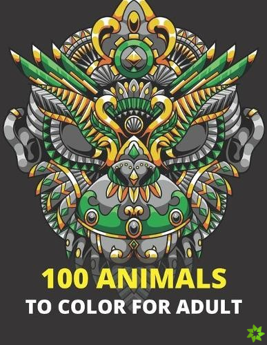 100 Animals to color for adult