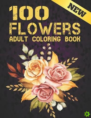 100 Flowers New Coloring Book Adult