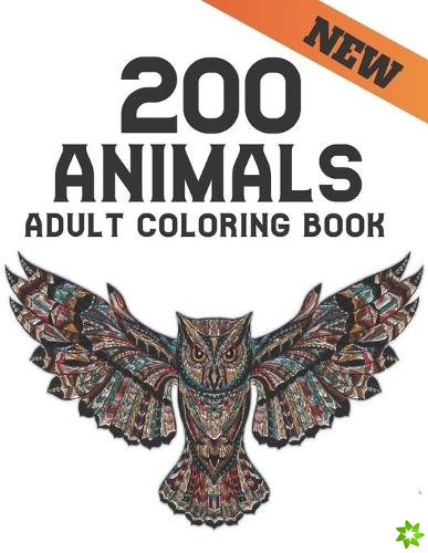 200 Animals Adult Coloring Book