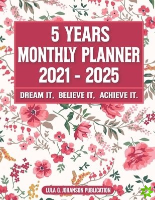 5 Year Monthly Planner 2021-2025