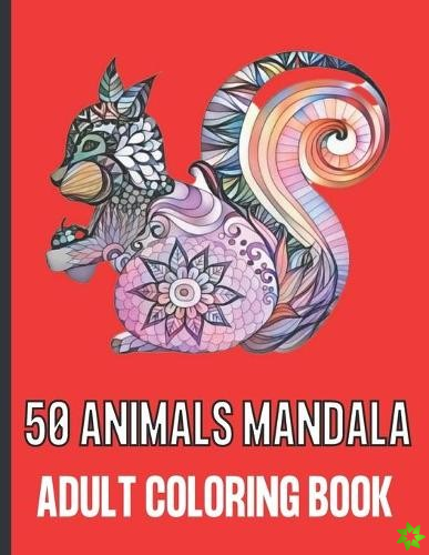 50 Animals Mandala Adult Coloring Book