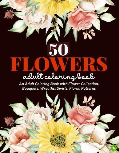 50 Flowers Coloring Book