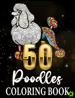 50 poodles coloring books, Poodle Coloring Book for Adults Made with more than 50 Mandala Style