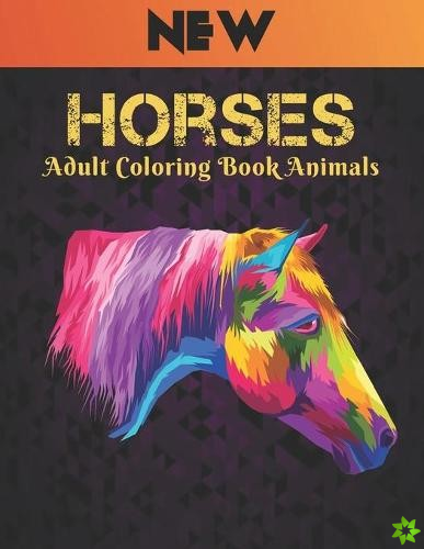 Adult Coloring Book Animals Horses