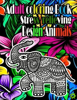 adult coloring book stress relieving design animals