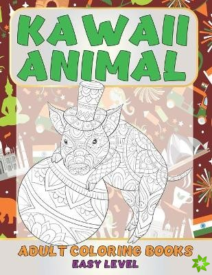 Adult Coloring Books Kawaii Animal - Easy Level