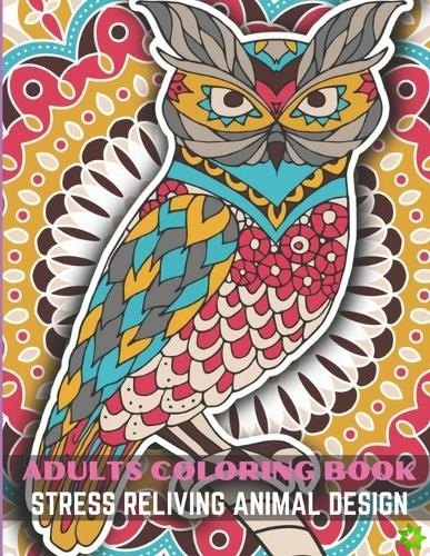 Adults Coloring Book Stress Rekiveing Animal Design