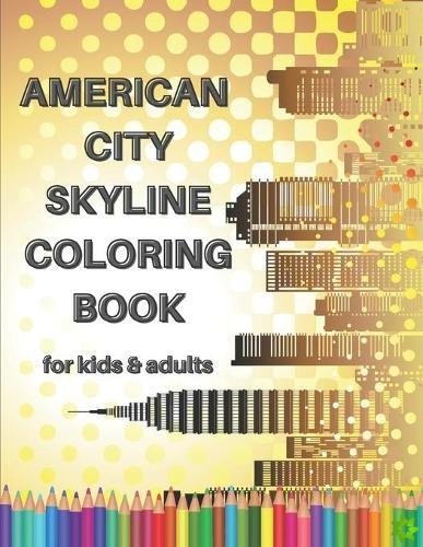 American City Skyline Coloring Book for Kids & Adults