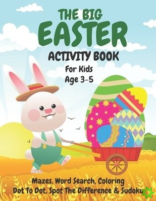 Big Easter Mazes, Word Search, Dot to Dot, Coloring Activity Book For Kids Age 3-5