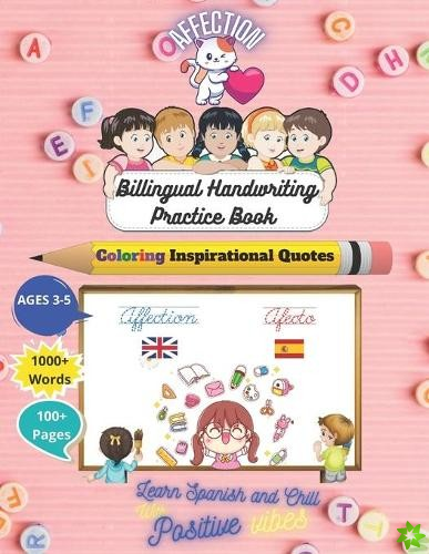 Bilingual Handwriting Practice Book Affection Theme in English / Spanish