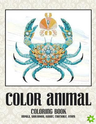 Color Animal - Coloring Book - Impala, Groundhog, Rabbit, Crocodile, other