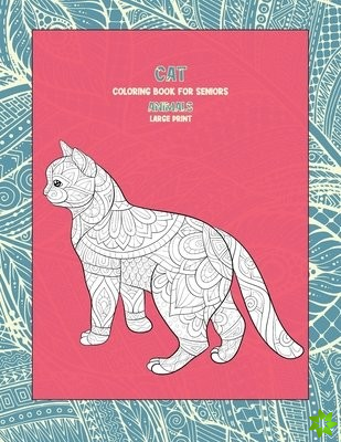 Coloring Book for Seniors Large Print - Animals - Cat