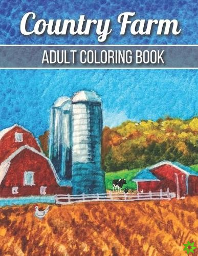 Country Farm Adult Coloring Book