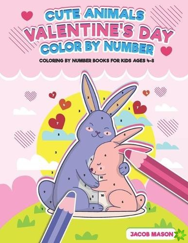 Cute Animals Valentine's Day Color By Number