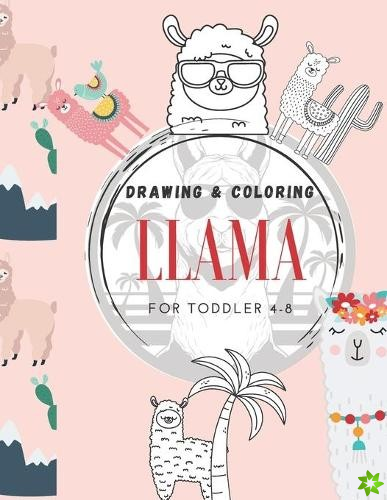 Drawing And Coloring LLAMA For Toddler 4-8