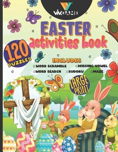 Easter Activities Book Includes Word Scramble, Missing Vowel, Word Search, Sudoku, Maze