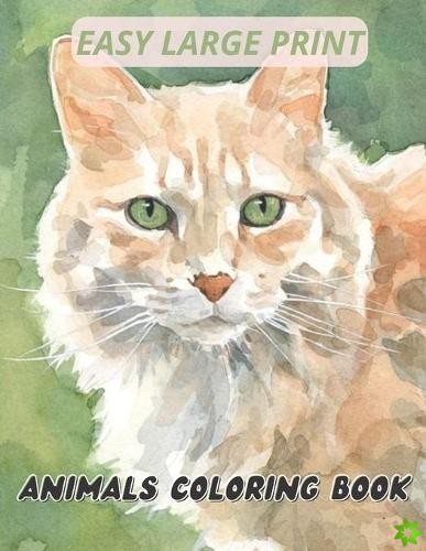 Easy Large Print Animal Coloring Book