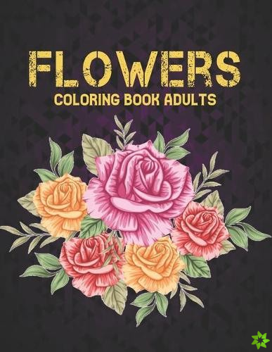 Flowers Adult Coloring Book