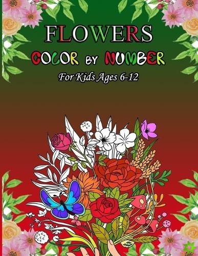 Flowers Color by number for kids ages 6-12