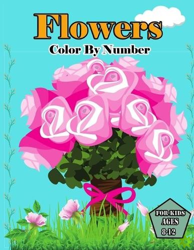 Flowers color by number for kids ages 8-12