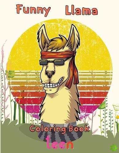 Funny Llama Coloring Book teen
