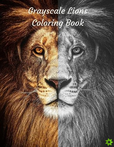 Grayscale Lions Coloring Book