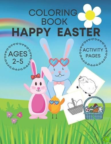 Happy Easter coloring book activity pages ages 2-5