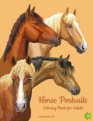Horse Portraits Coloring Book for Adults