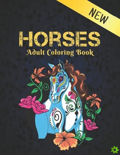 Horses Adult New Coloring Book