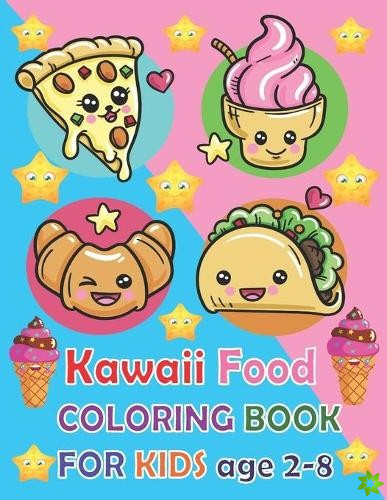 Kawaii Food coloring book for kids age 2-8