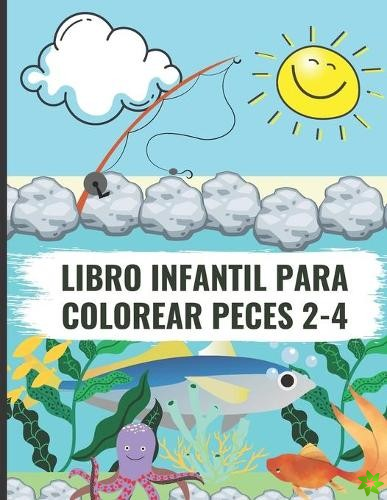 Libro infantil para colorear peces 2-4