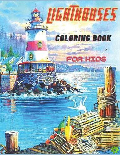 Lighthouses Coloring Book For Kids