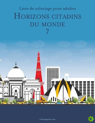 Livre de coloriage pour adultes Horizons citadins du monde 7
